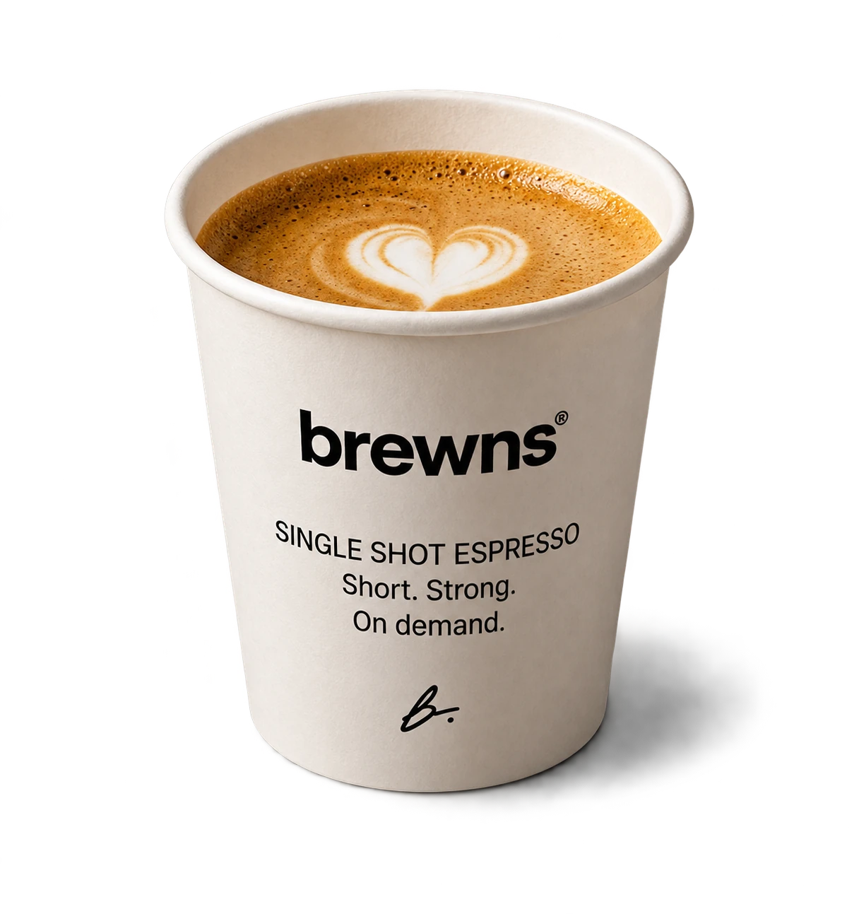 A brewns single-shot espresso cup