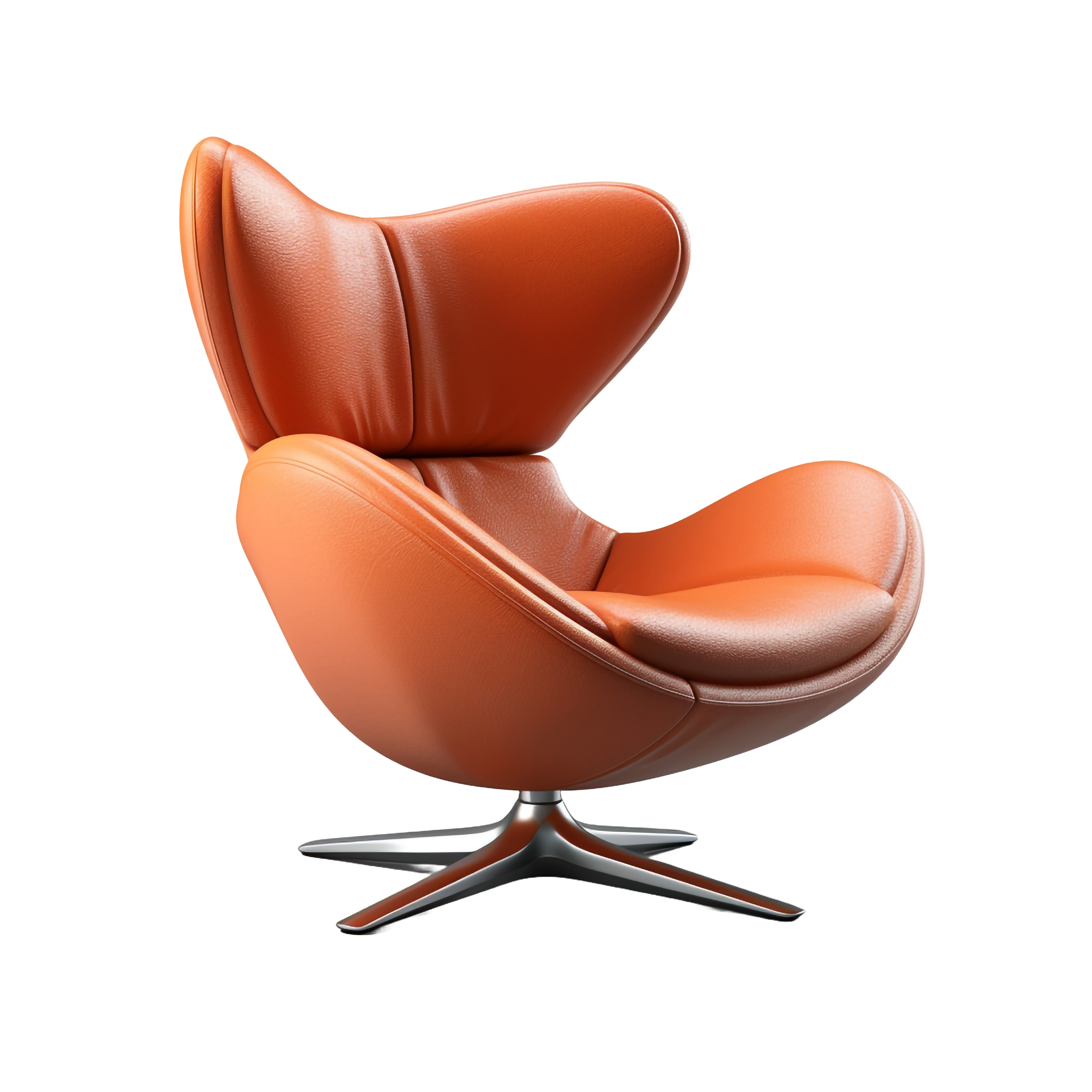 Orange swivel lounge chair