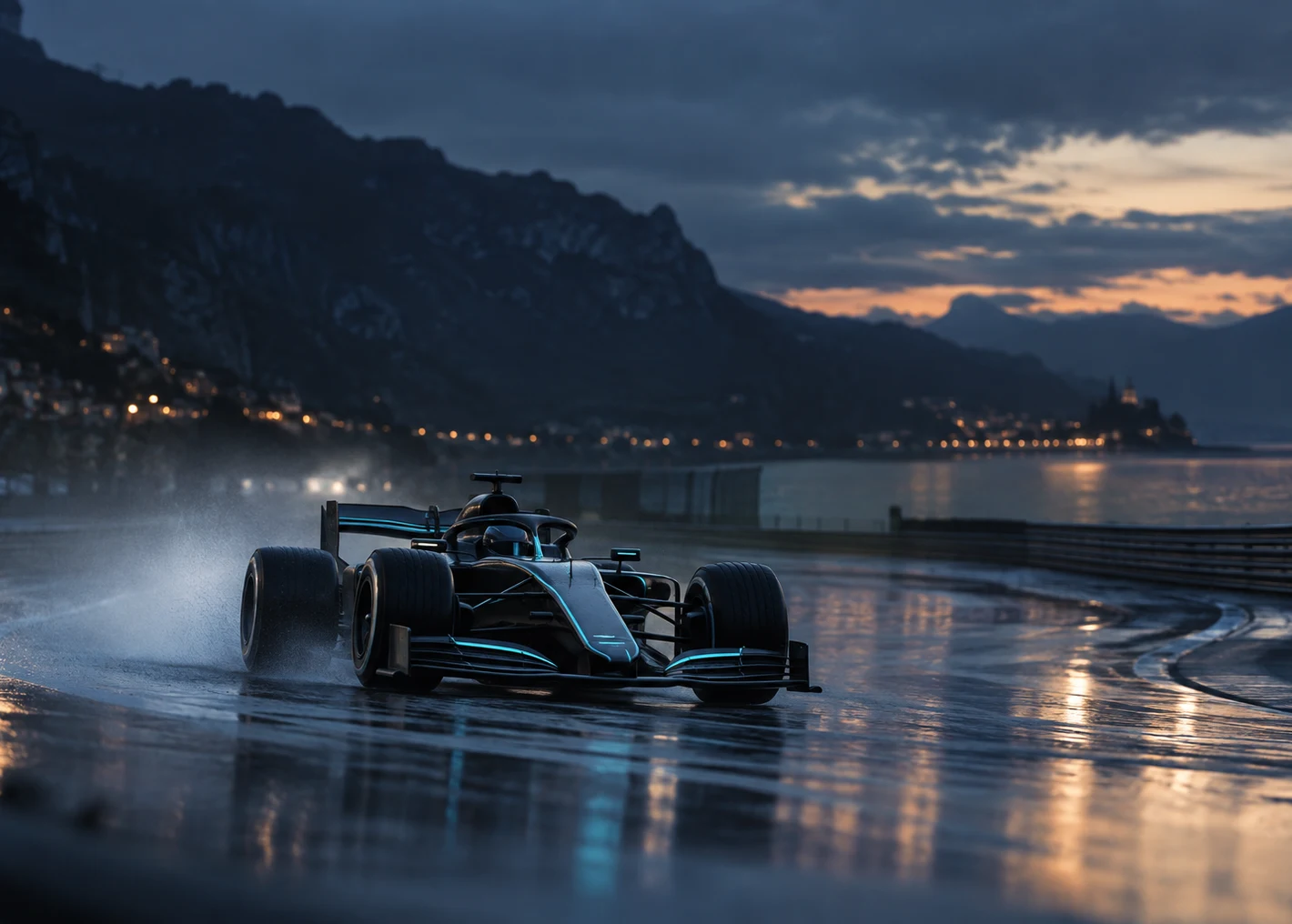 Unbranded racing car on a circuit