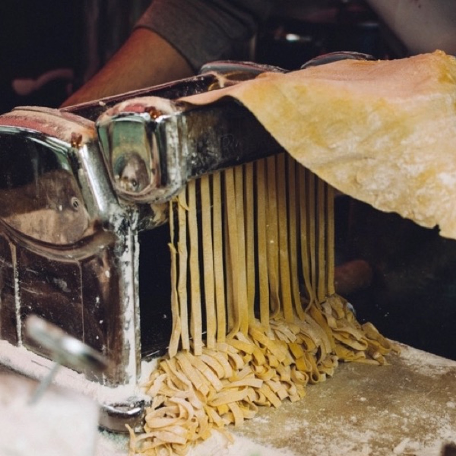 Pasta being rolled
