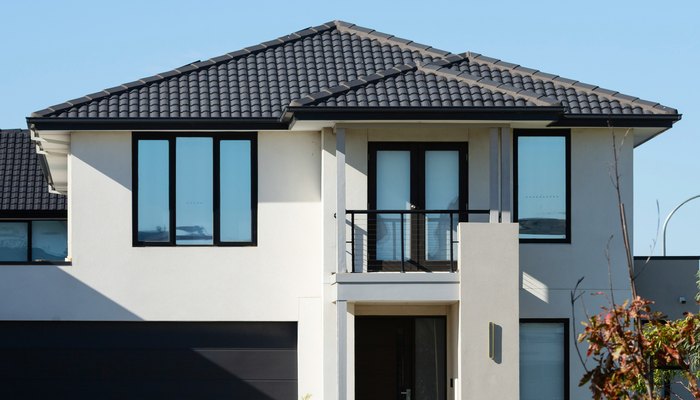 Modern house with a shingle roof