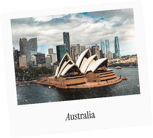 A polaroid captioned Australia