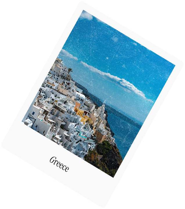 A polaroid captioned Greece