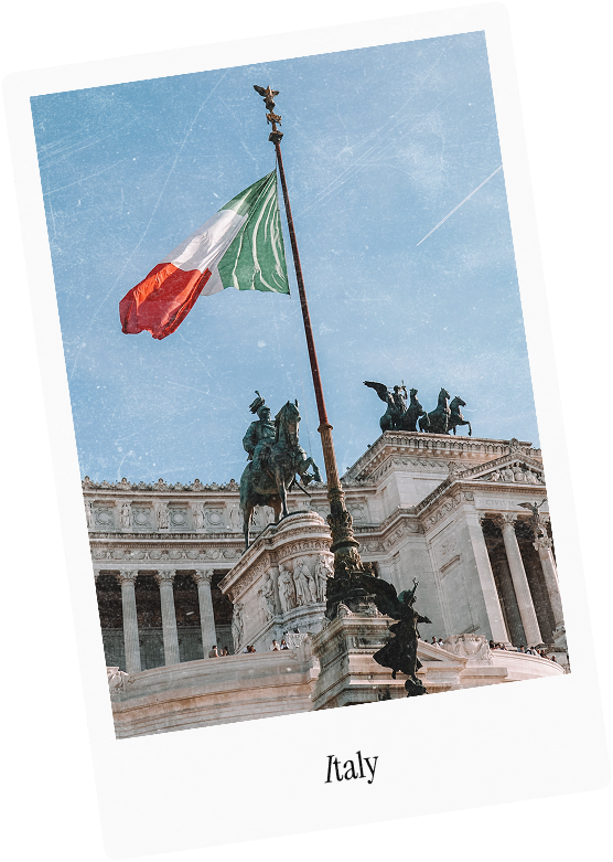 A polaroid captioned Italy