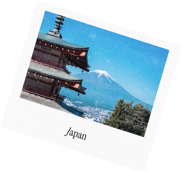 A polaroid captioned Japan