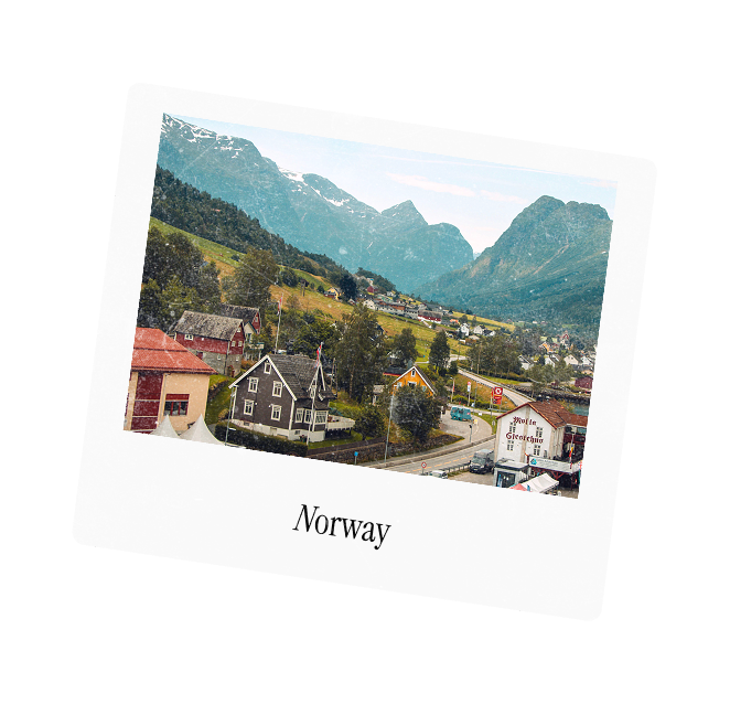 A polaroid captioned Norway