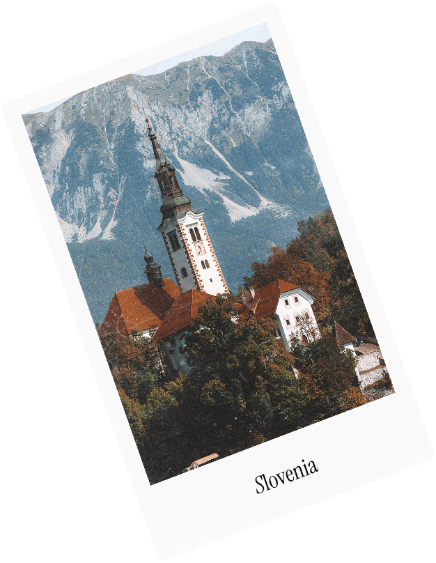 A polaroid captioned Slovenia