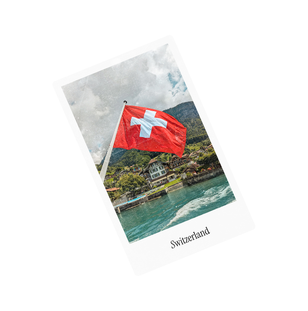 A polaroid captioned Switzerland