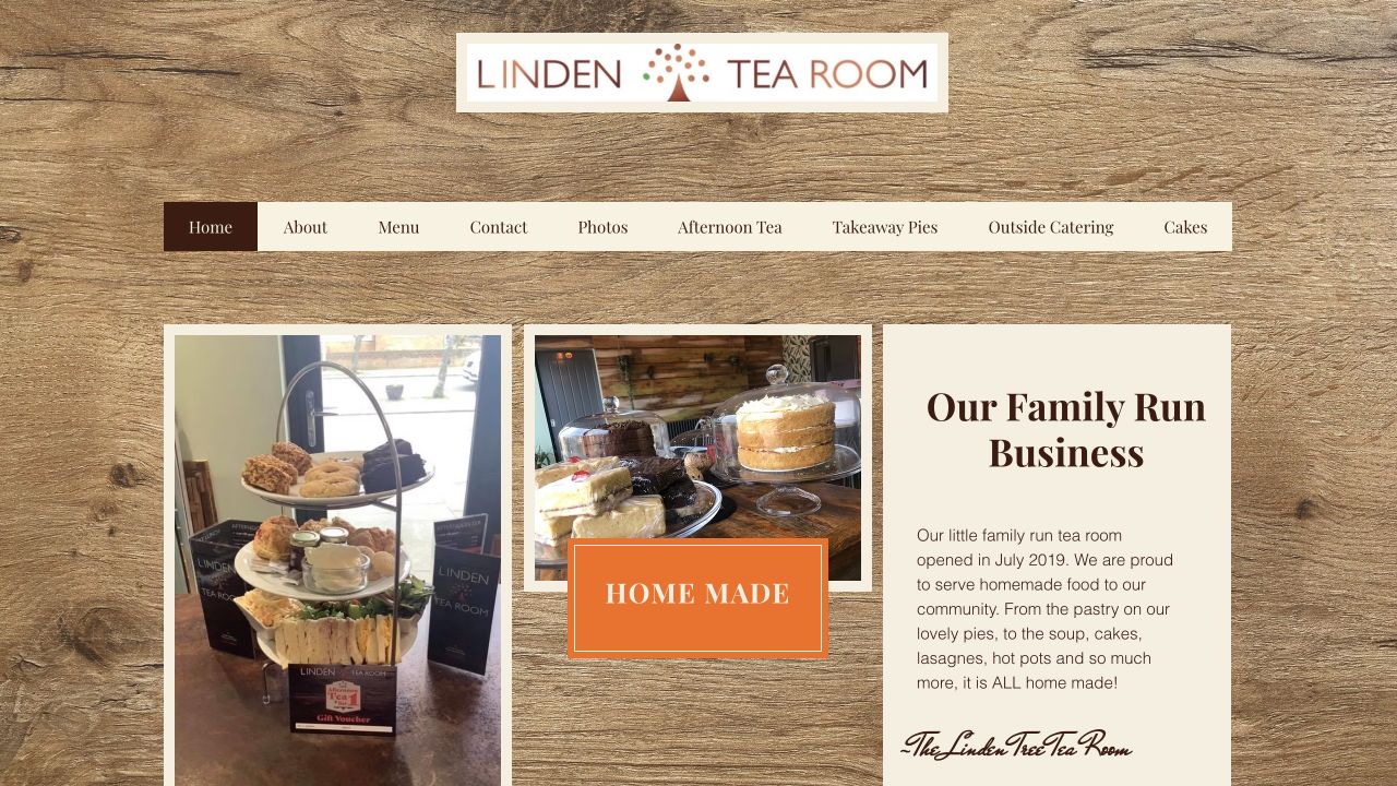 Original Linden Tree Tea Room website homepage