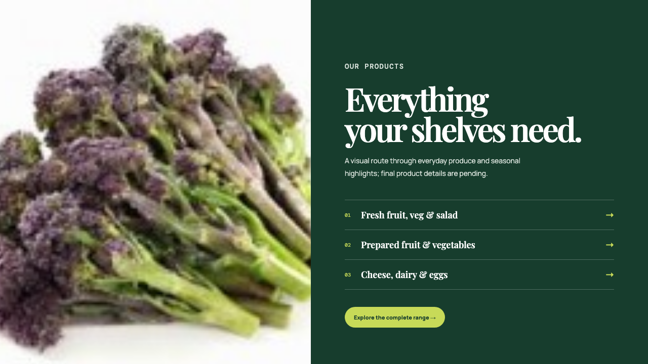 Neutral-branded fresh-produce website product section