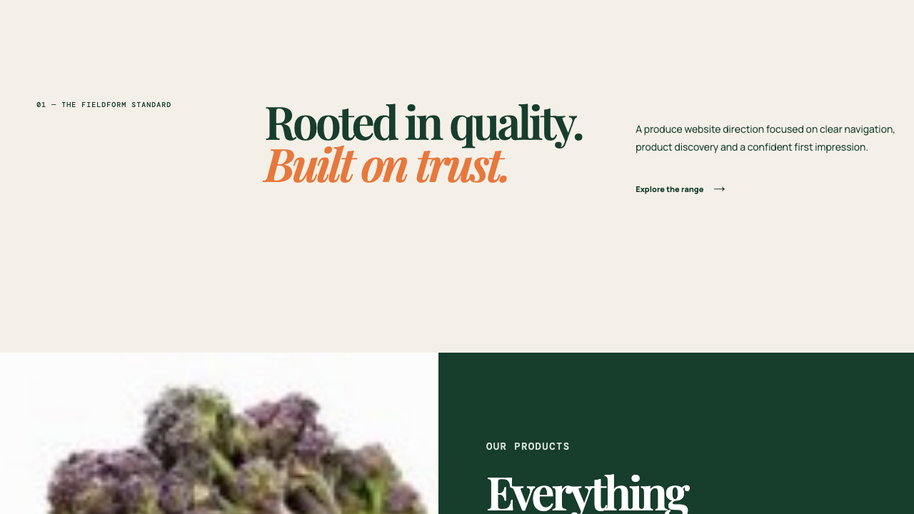 Fresh-produce website editorial story section